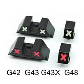 XXX Glow in the Dark Night Sights Front Rear Set Metal For Glock 42 &43, 43X,48 and Taurus G3C G3 GX4