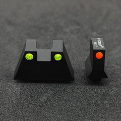 Glock Fiber Optic Suppressor Height Sight Set fits 17 17L 19 26 27 33 34 38 39