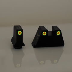 Fiber Optic Sights Glow In Dark Night Sight for Glock 17 17L 19 22 27 33 34 38 39, No-Tritium