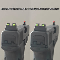 Glock Fiber Optic Suppressor Height Sight Set fits 17 17L 19 26 27 33 34 38 39