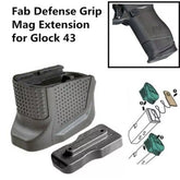 Tactical Defense Grip Enhanced Magazine Extension Base Plate Add +2 Rd for Glocks 43