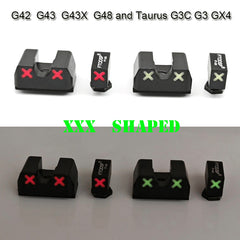 NEW XXX Glow Night Sights for Glock 42/43/43X/48 and Taurus G3C G3 GX4 Handgun