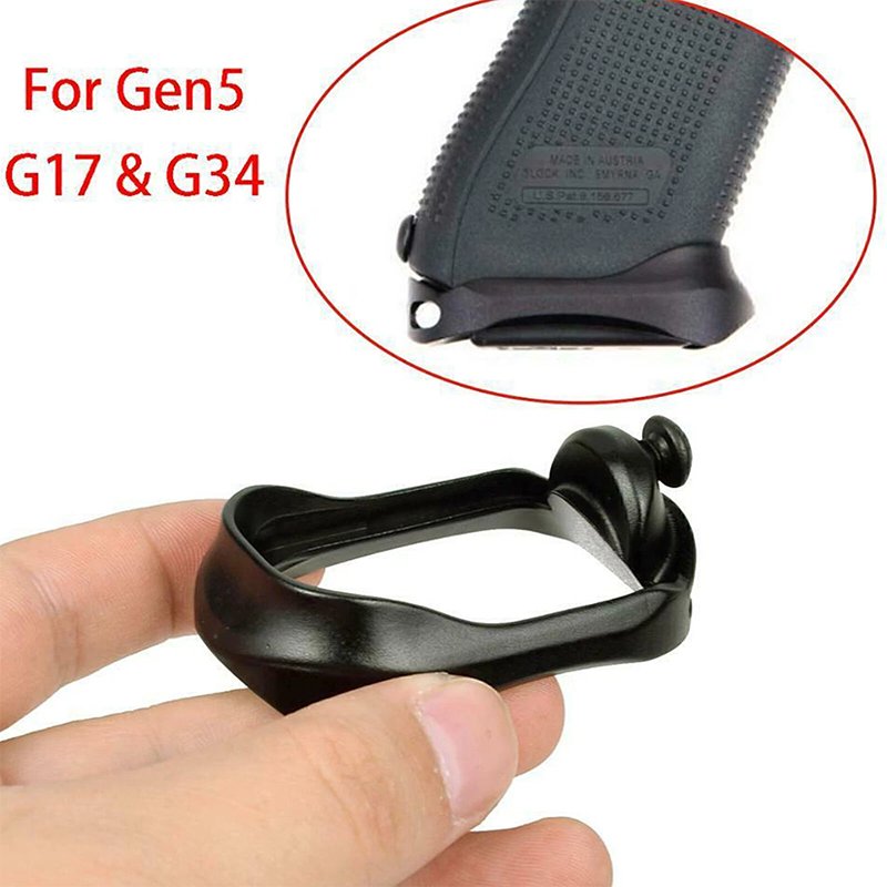 Aluminum Glock Grip Adapter Base Pad For PRO Plus Magwell Gen 5 Glock17&34 Black