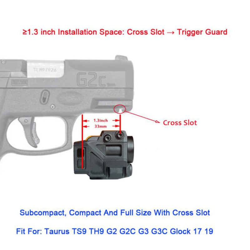 Green Red Blue Laser Sight 500lm Flashlight Combo For Glock 17 19 Taurus G2C G3C