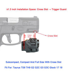 Green Red Blue Laser Sight 500lm Flashlight Combo For Glock 17 19 Taurus G2C G3C