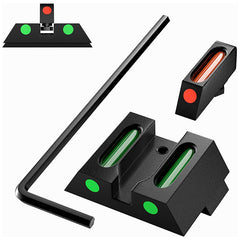 Fiber Optic Front&Rear Sights Set For Glock 17,19, 22, 23, 24, 26, 27, 33, 34 35